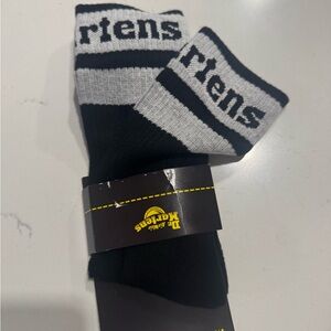 Dr Martens Athletic Logo Socks Black Gray Cotton Blend Men's Size 9-14